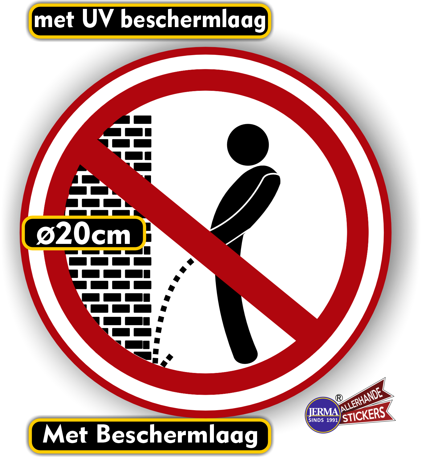 Verboden om hier te plassen sticker (972.48)