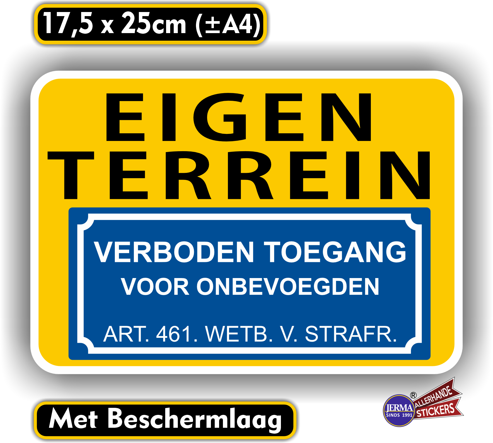 Verboden toegang Eigen terrein sticker (973.37)