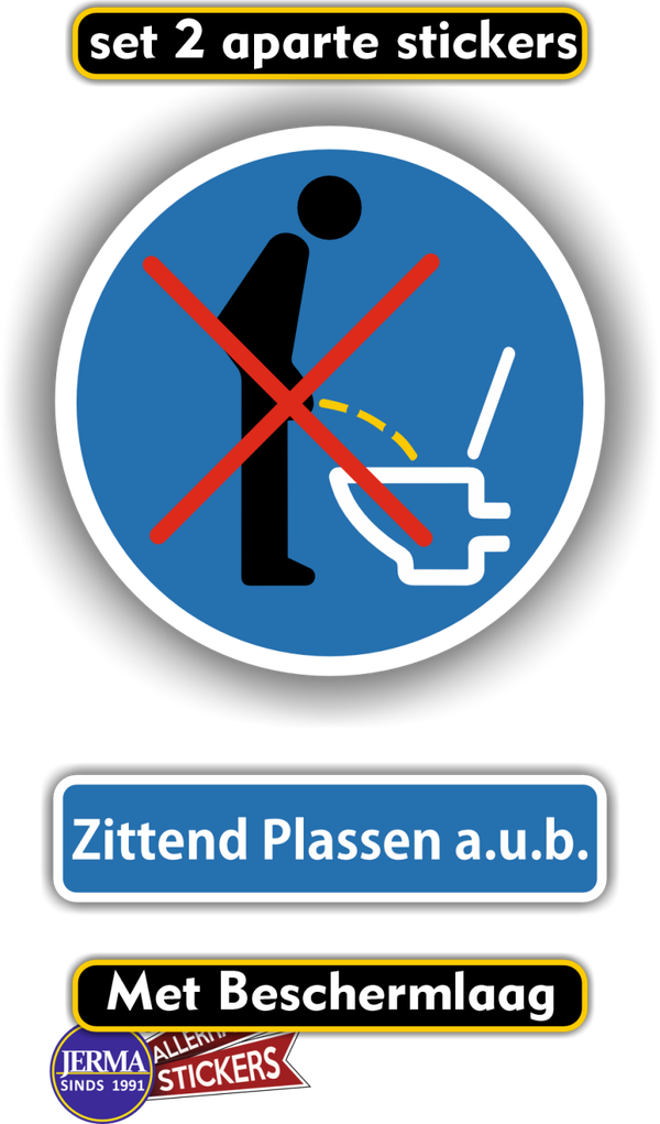 Zittend Plassen stickers – 2 stuks  (977.37)