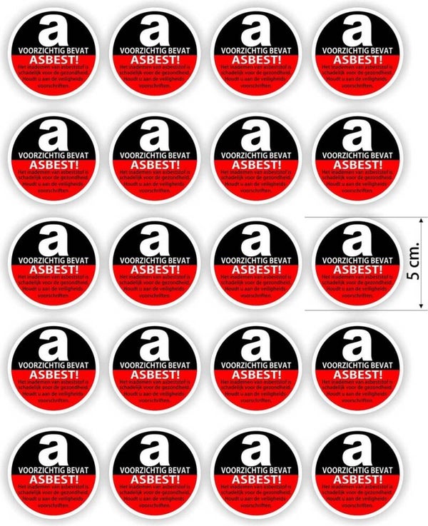 Asbest stickers set 20 stuks   (981.48)