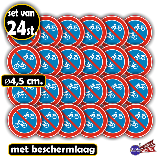 Hîer Geen Fietsen of Brommers plaatsen sticker set (979.35)