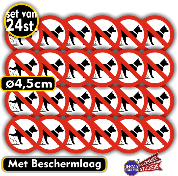 Honden verboden te laten plassen stickers 24 st. (984.35)