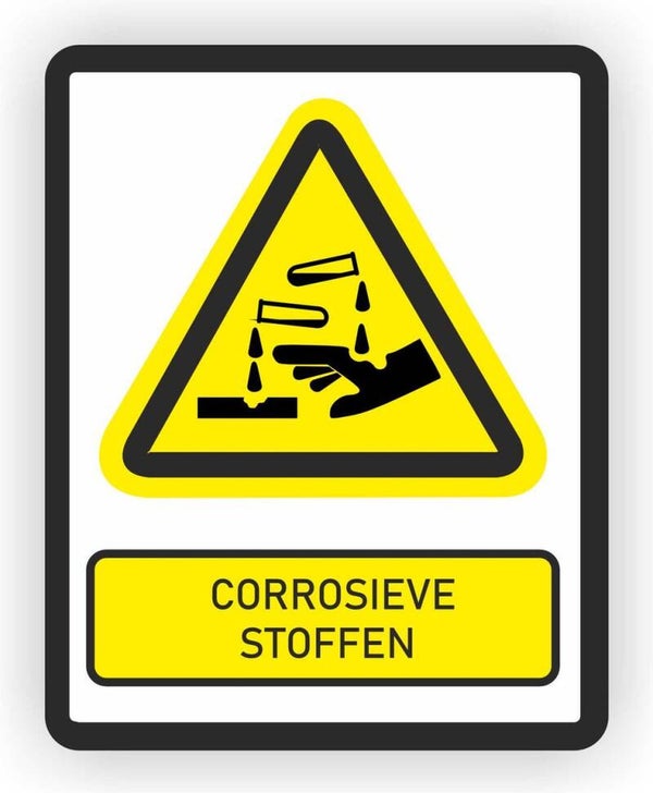 Corrosieve stoffen. Waarschuwingssticker (647.27)