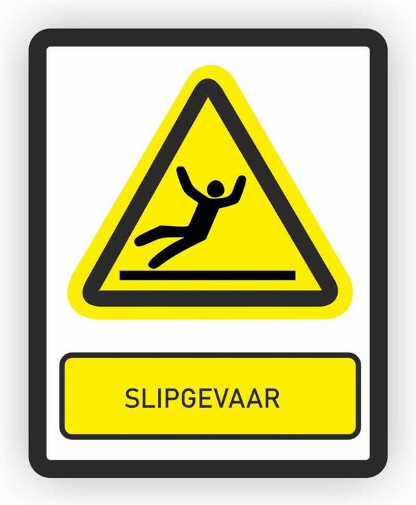 Slipgevaar, pas op gladde vloersticker (575.26)