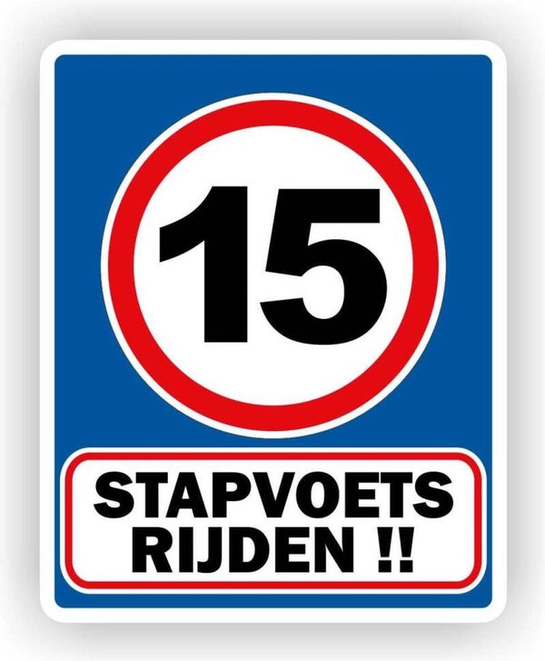 Stapvoets rijden max 15 km waarschuwing sticker (931.45)