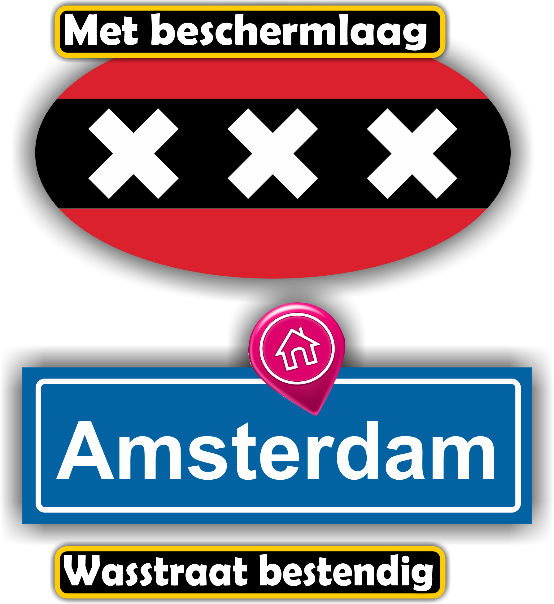 Amsterdam vlag stickers - set 2 st  (799.31)
