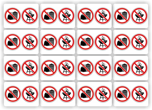 Set 250 stickers, Geen vuilnis / Geen BBQ
