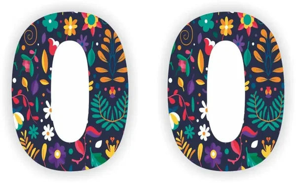 Cijfer sticker set bloemmotief cijfer: 0  (471.la22)