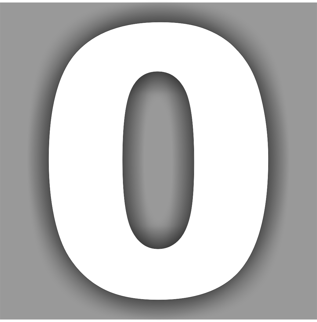 Plak cijfer sticker nummer: 0  (200.la10)