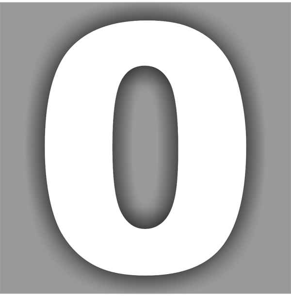 Plak cijfer sticker nummer: 0  (200.la10)