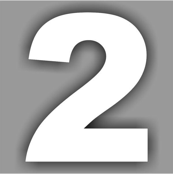 Plak cijfer sticker nummer: 2  (202.la10)