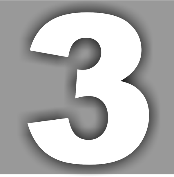 Plak cijfer sticker nummer: 3  (203.la10)