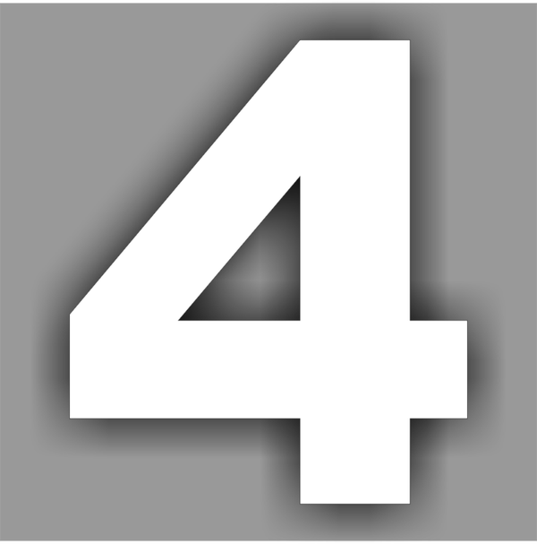 Plak cijfer sticker nummer: 4  (204.la10)