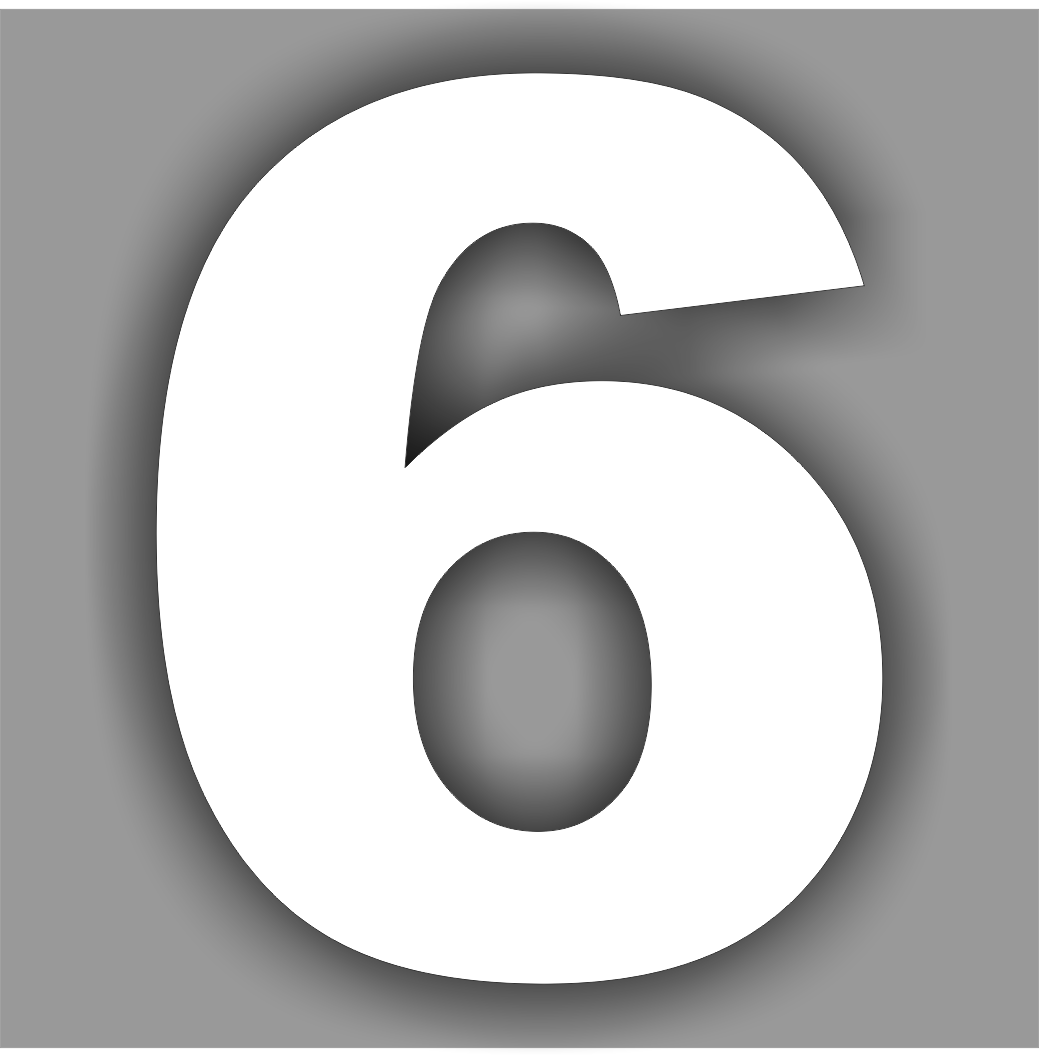 Plak cijfer sticker nummer: 6  (206.la10)