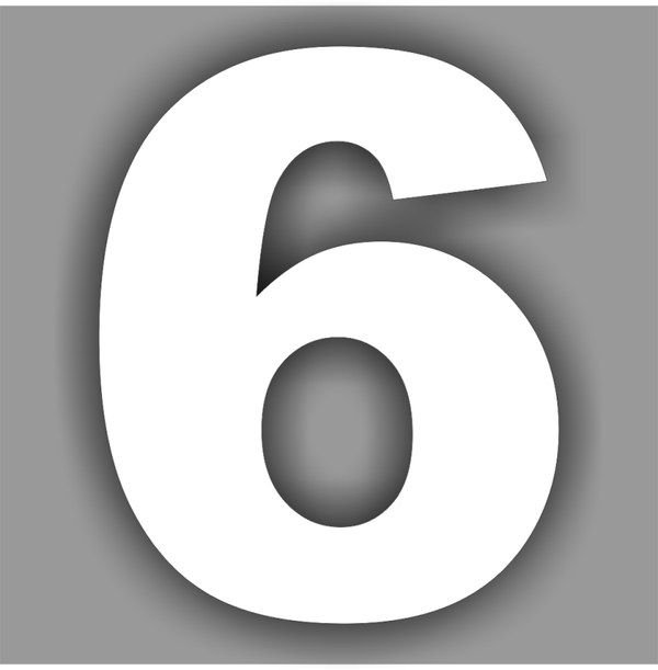 Plak cijfer sticker nummer: 6  (206.la10)