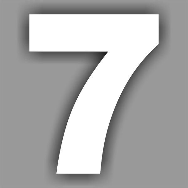 Plak cijfer sticker nummer: 7  (207.la10)