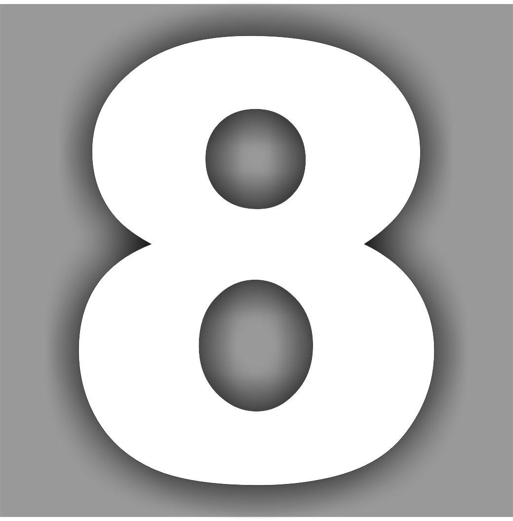 Plak cijfer sticker nummer: 8  (208.la10)