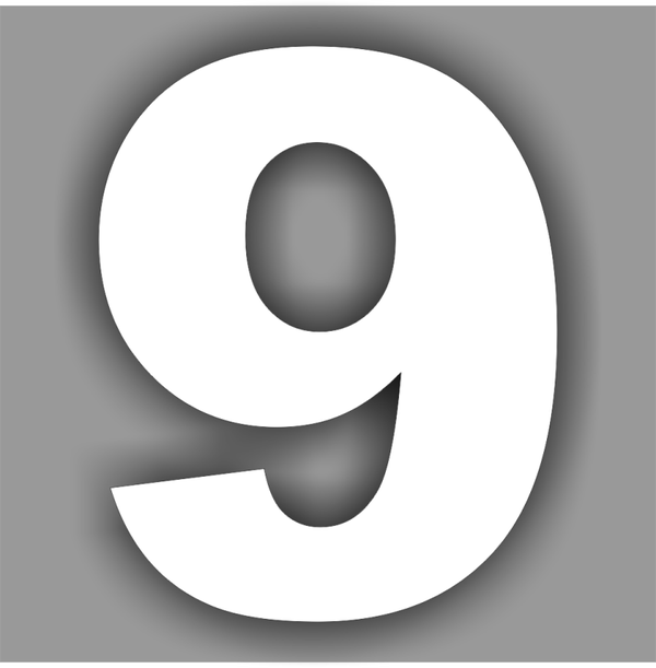 Plak cijfer sticker nummer: 9  (209.la10)