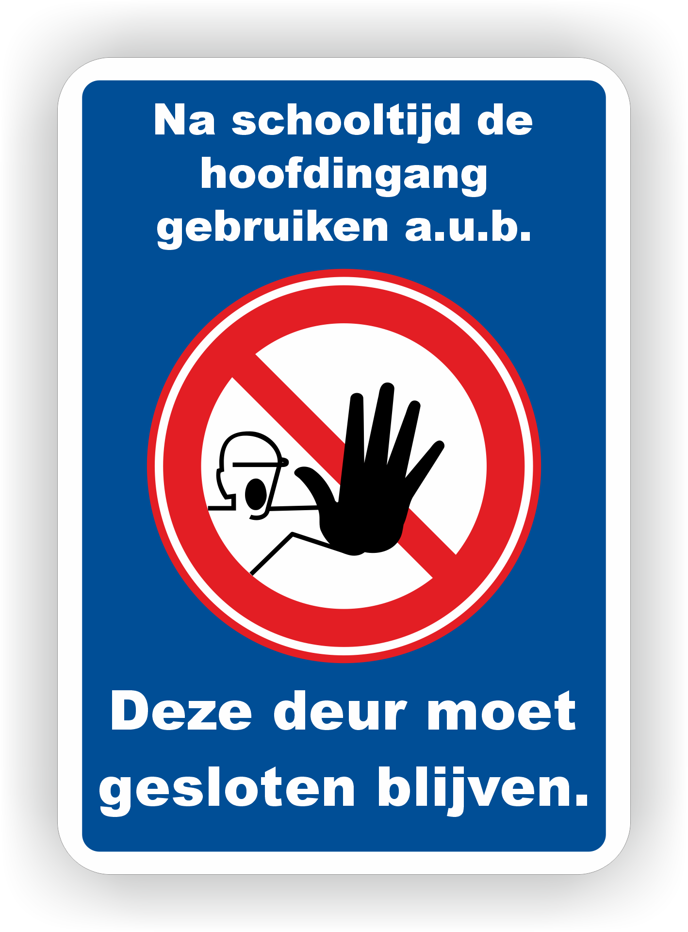 Na schooltijd de hoofdingang gebruiken