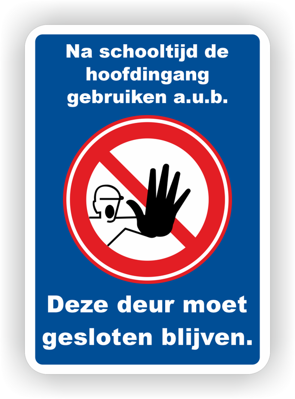 Na schooltijd de hoofdingang gebruiken