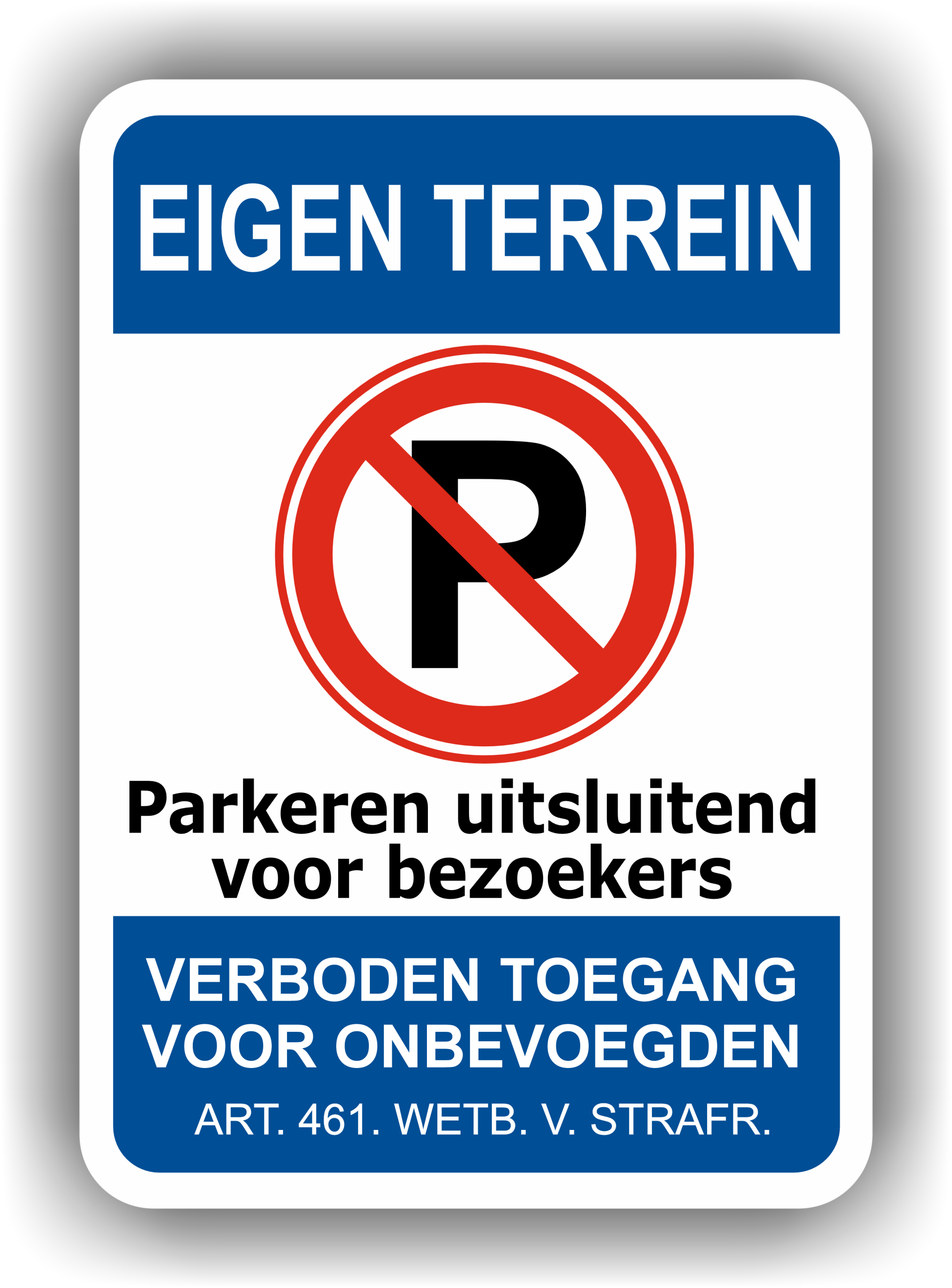 SET VAN 3 STICKERS Parkeren uitsluitend bezoekers volgens opgaven