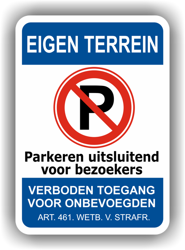 SET VAN 3 STICKERS Parkeren uitsluitend bezoekers volgens opgaven