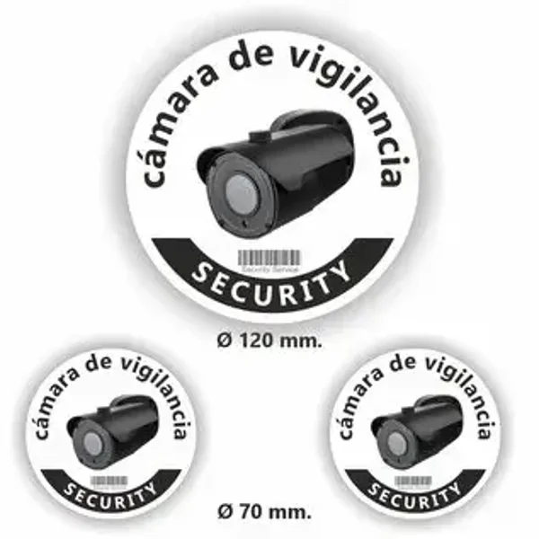 Camera toezicht stickers set van 3 met Spaanse tekst (1236.la66)