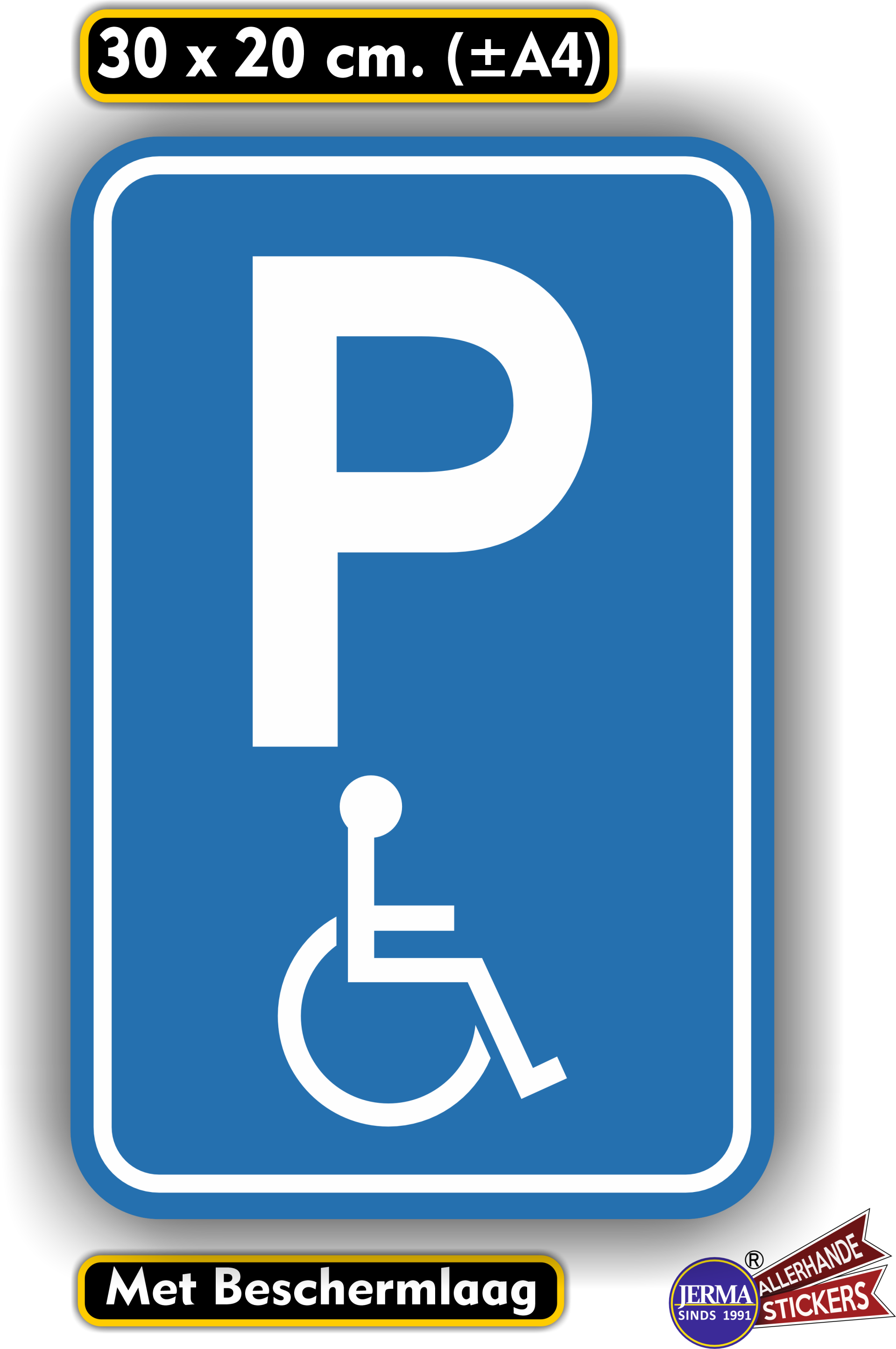 Rolstoel gebruiker Parkeerplaats. Verkeersbord sticker (G5.130320.la11)