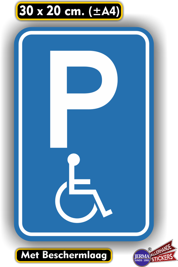 Rolstoel gebruiker Parkeerplaats. Verkeersbord sticker (G5.130320.la11)