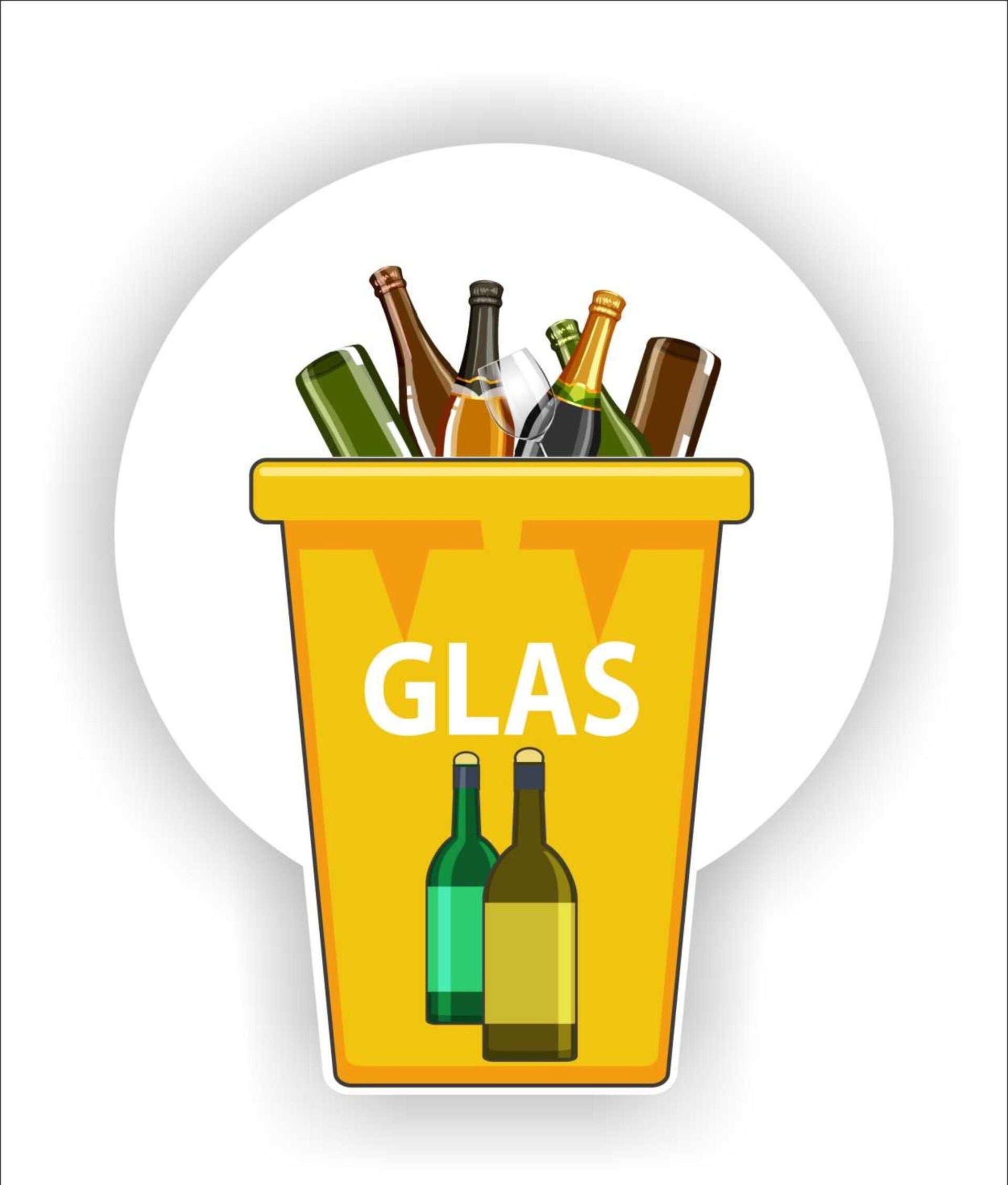 Glas recycling sticker. (921.la32)