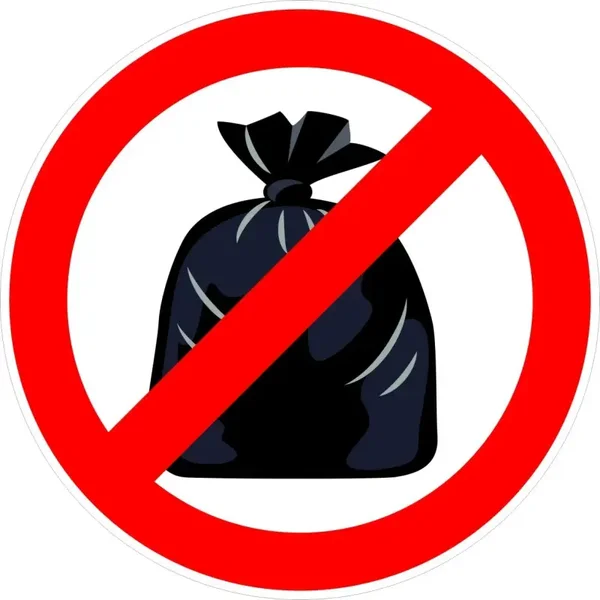 Geen vuilniszak plaatsen sticker Ø 20 cm (1123.la55)