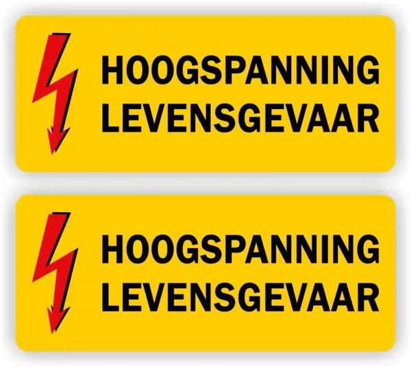 Waarschuwing sticker Hoogspanning  (914.la43)