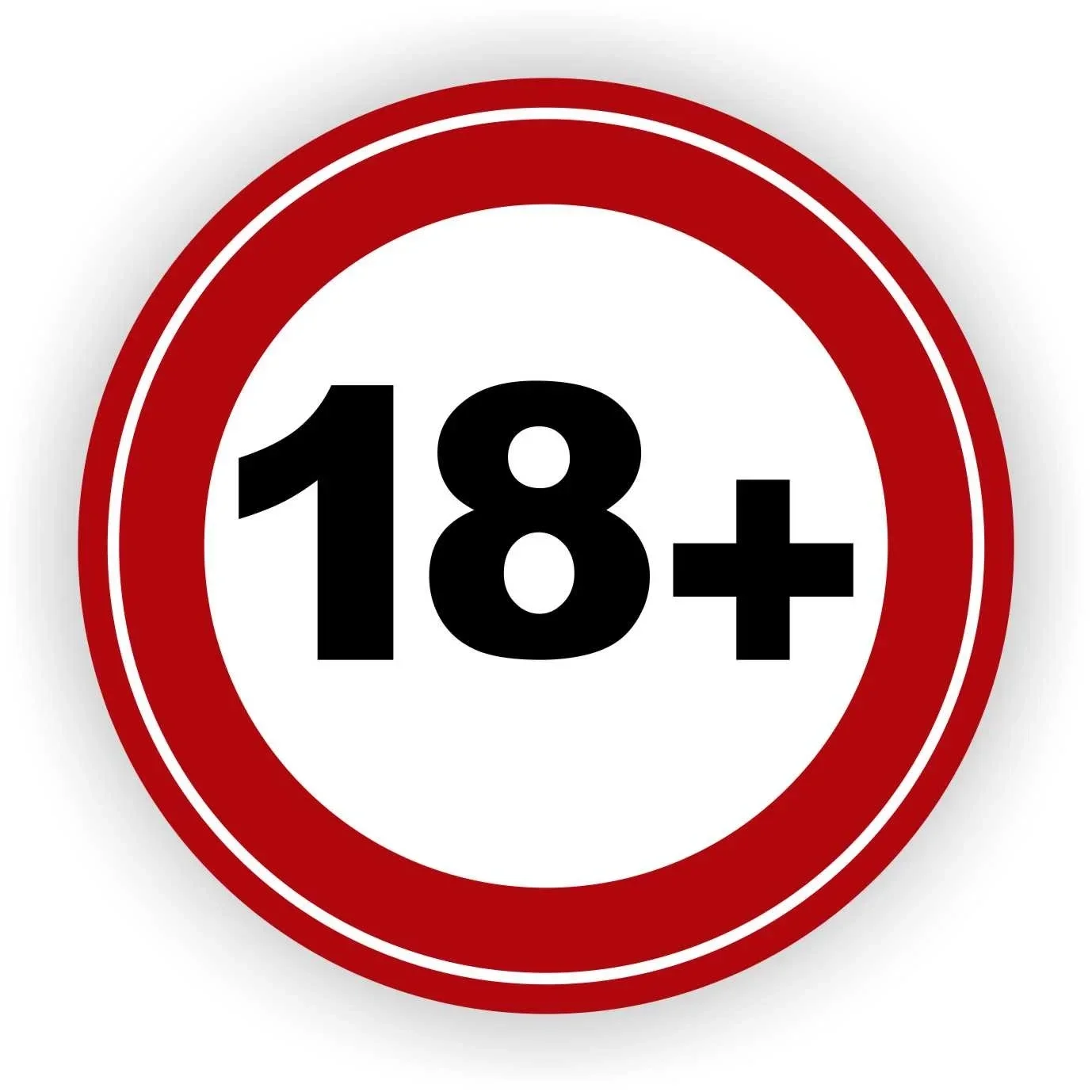 18+ leeftijd sticker: Ø 20 cm.   (996.36)