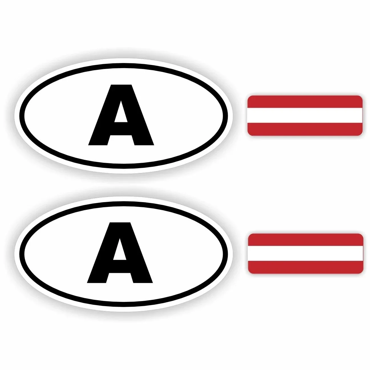 A, Oostenrijk auto sticker set. (1340.la69)