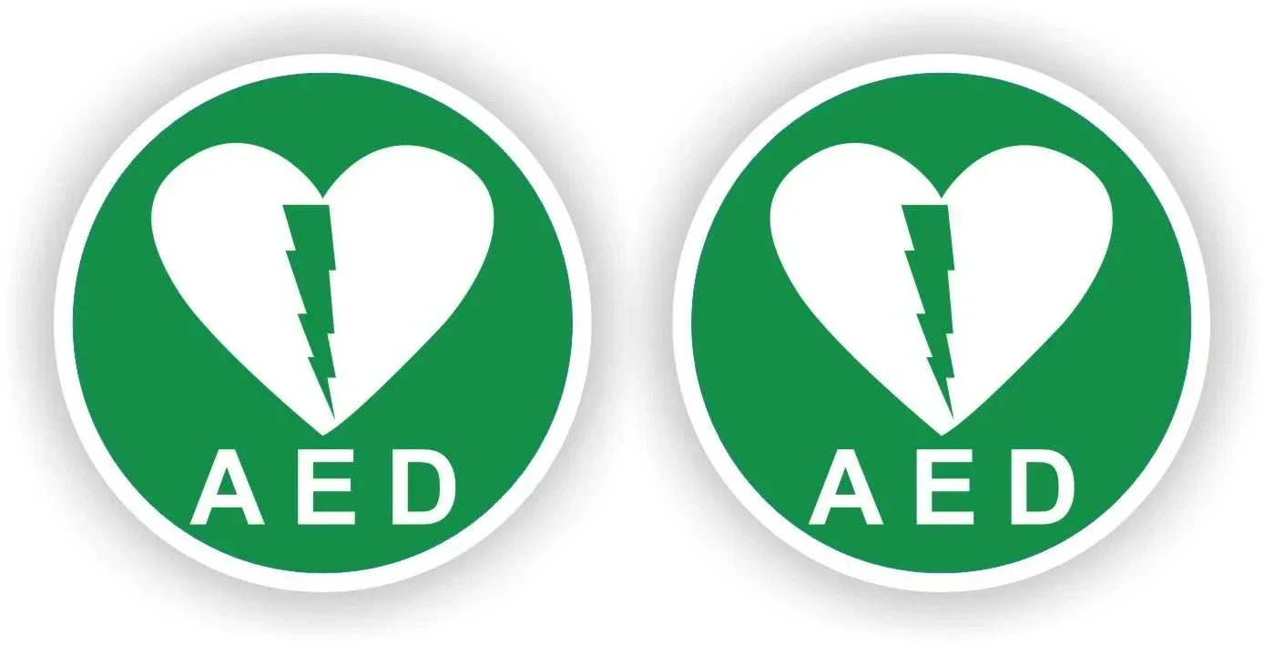 AED pictogram sticker 2 st. (1046.la51)