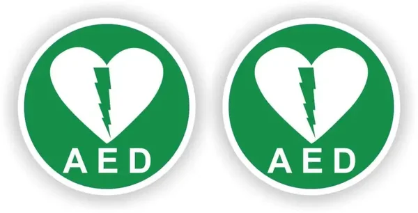 AED pictogram sticker 2 st. (1046.la51)