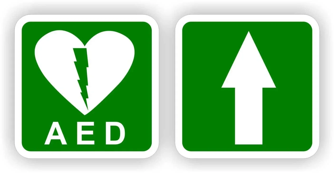AED en Pijl pictogram sticker set (164.la6)