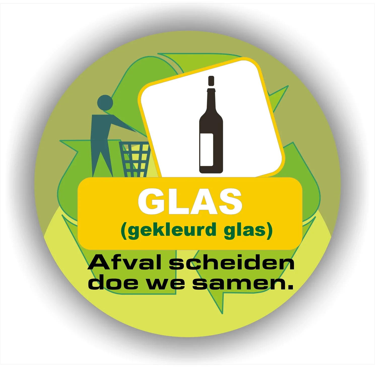 Glas recycling sticker (901a.la42)
