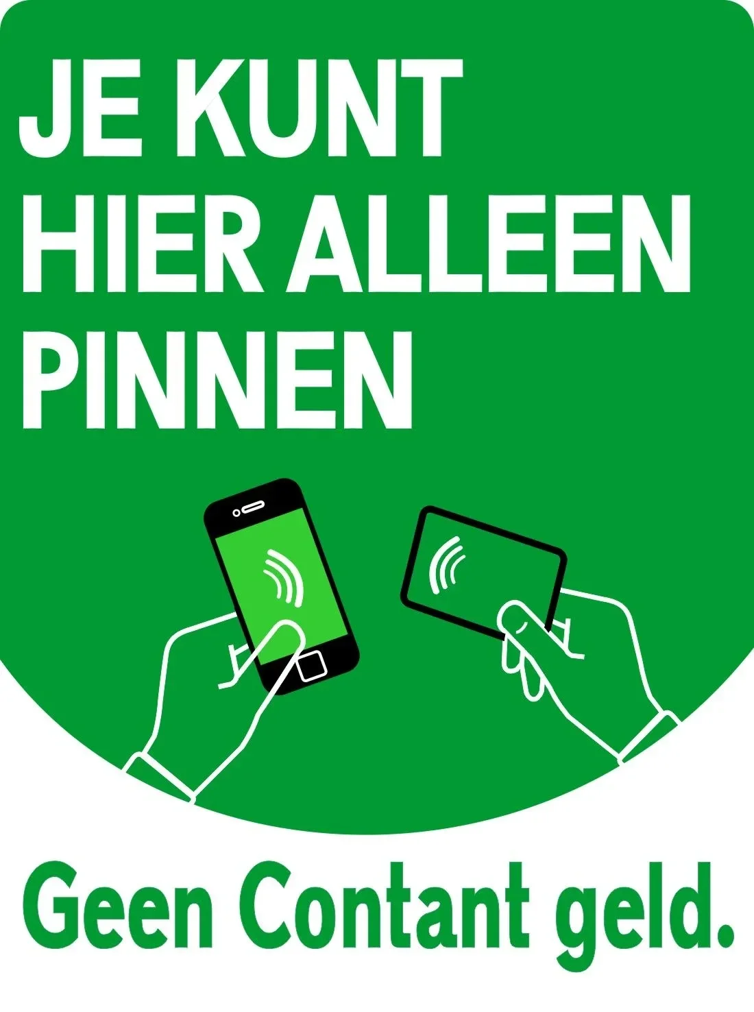 Alleen Pinnen sticker.  (1137.la56)