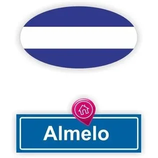 Almelo stads vlaggen auto stickers. (849.la31)