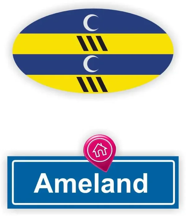 Ameland eilandvlag auto stickers. (811.la31)