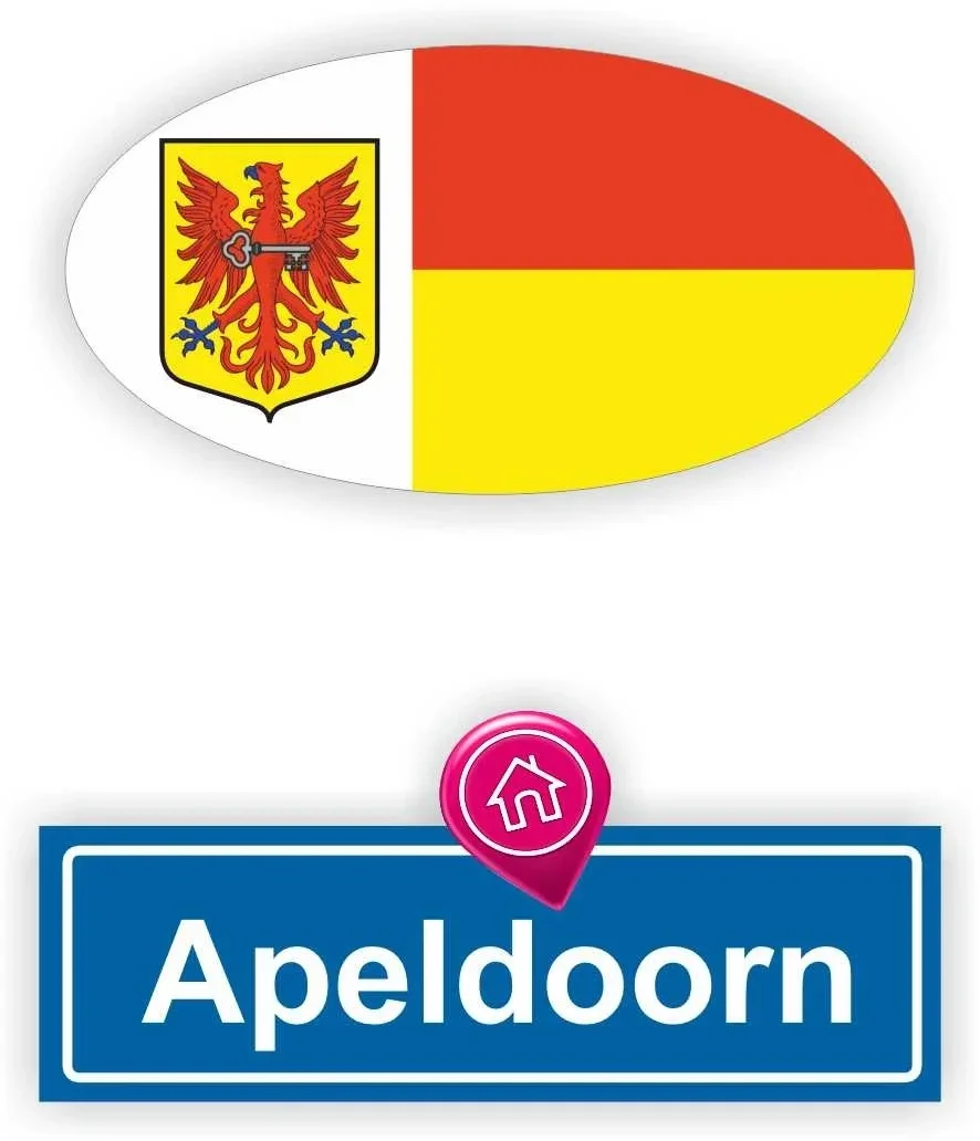 Apeldoorn stadsvlag auto stickers. (845.la32)