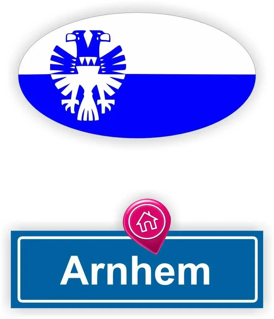 Arnhem stadsvlag auto stickers. (837.la31)
