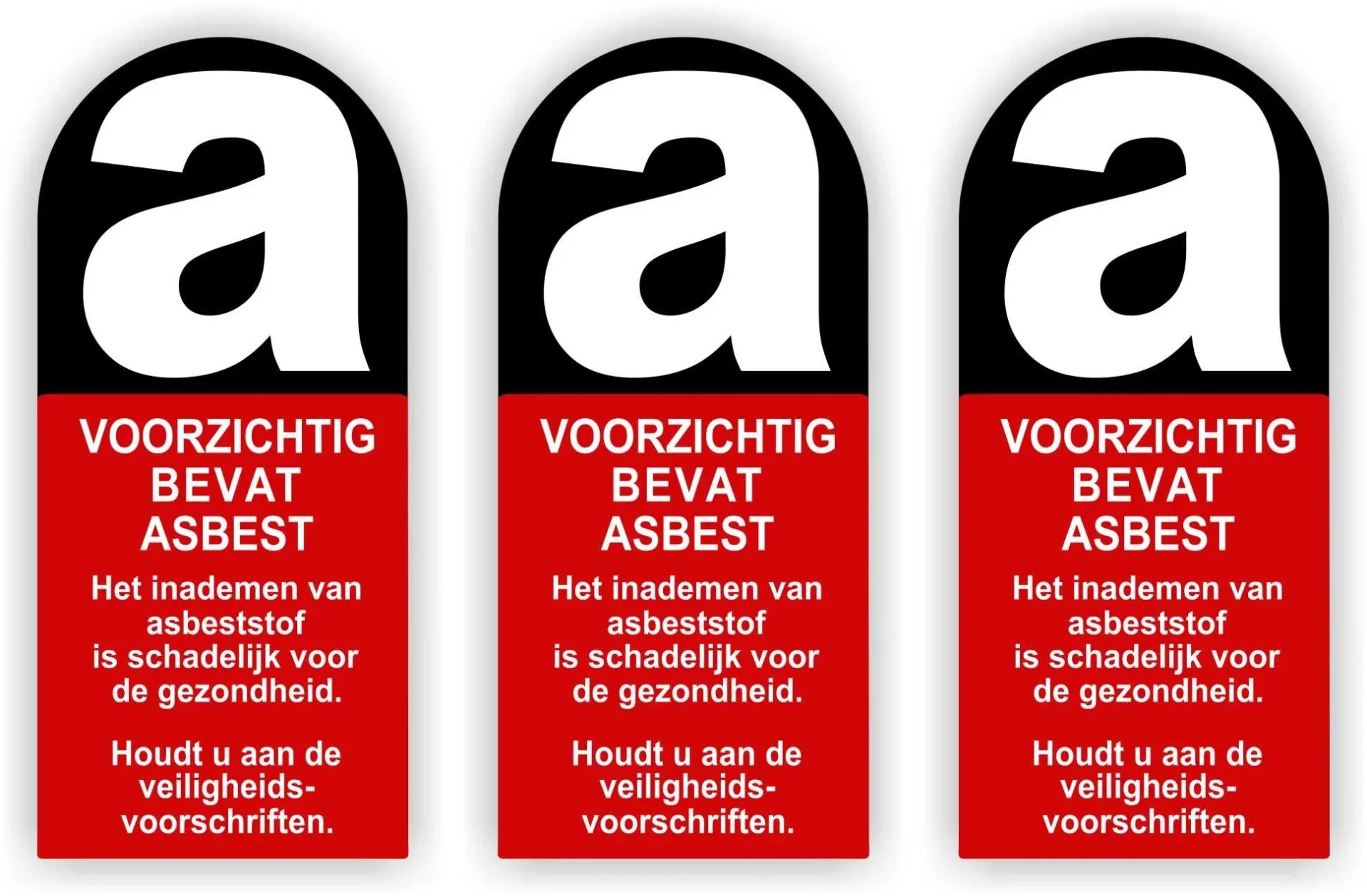 Asbest hier aanwezig sticker set 3 stuks (959.la46)