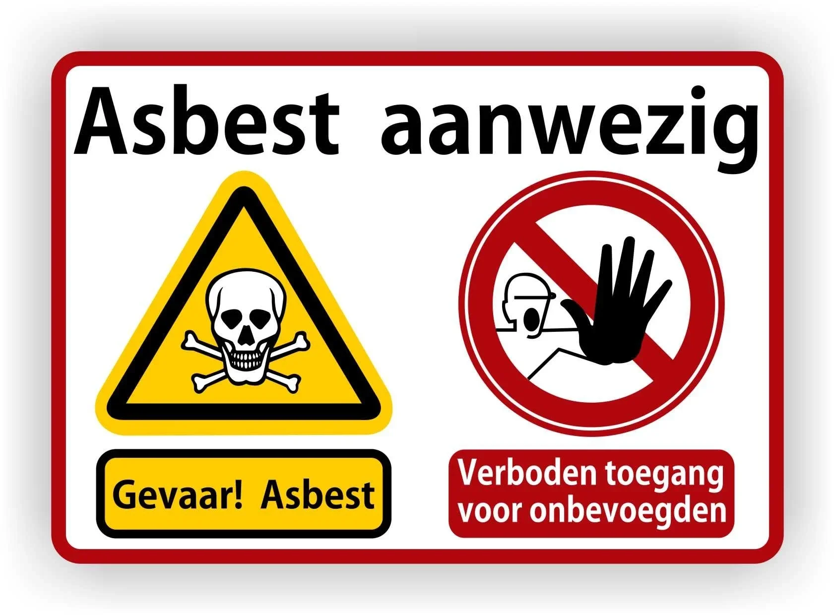 Asbest sticker aanwezig informatie sticker (955.la46)