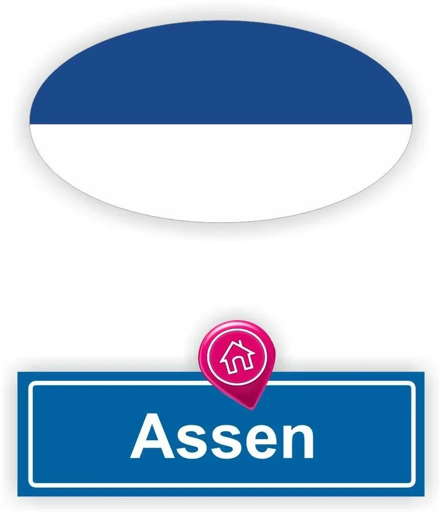Assen stadsvlag auto stickers. (871.la34)