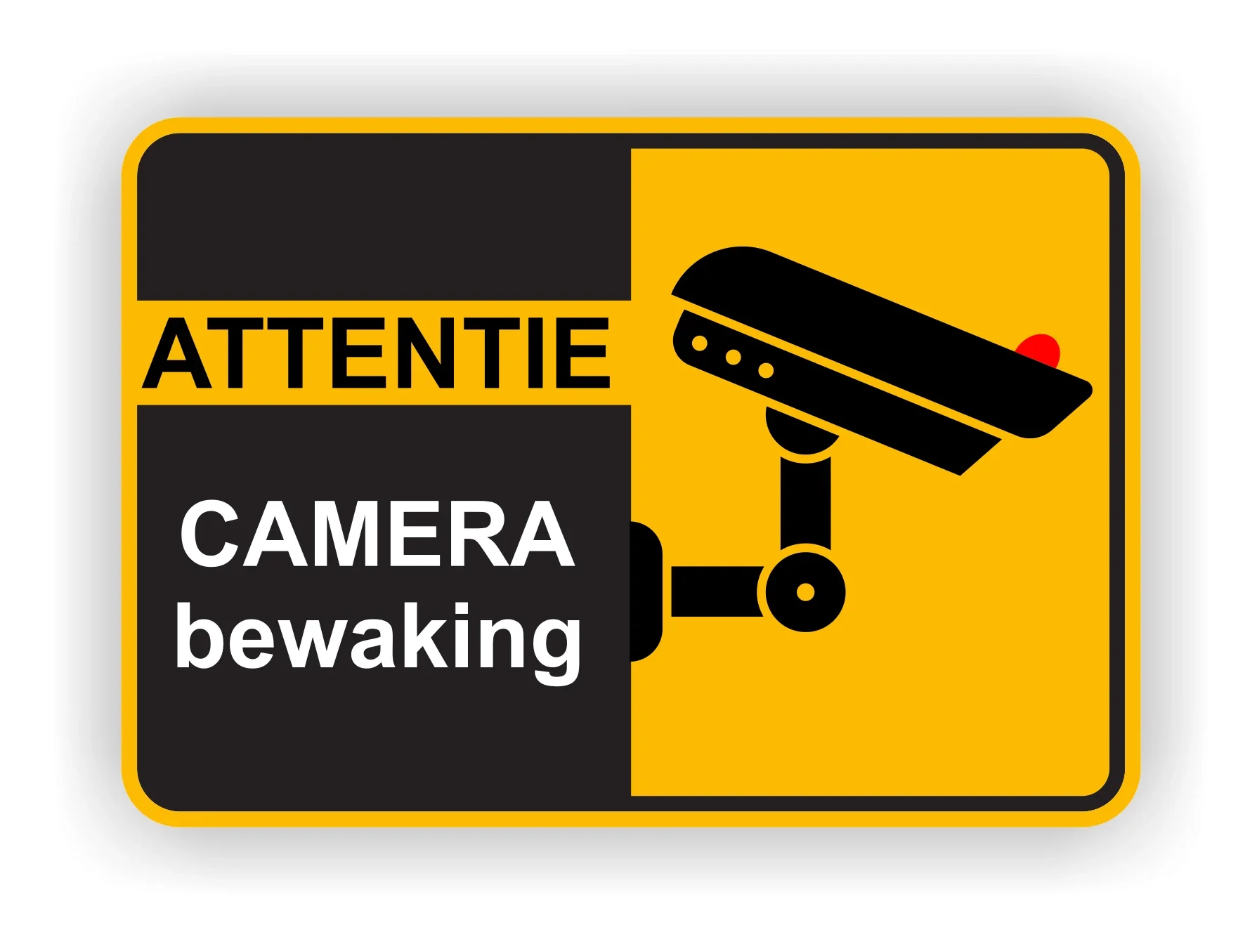 Attentie camera bewaking sticker. (879.la34)