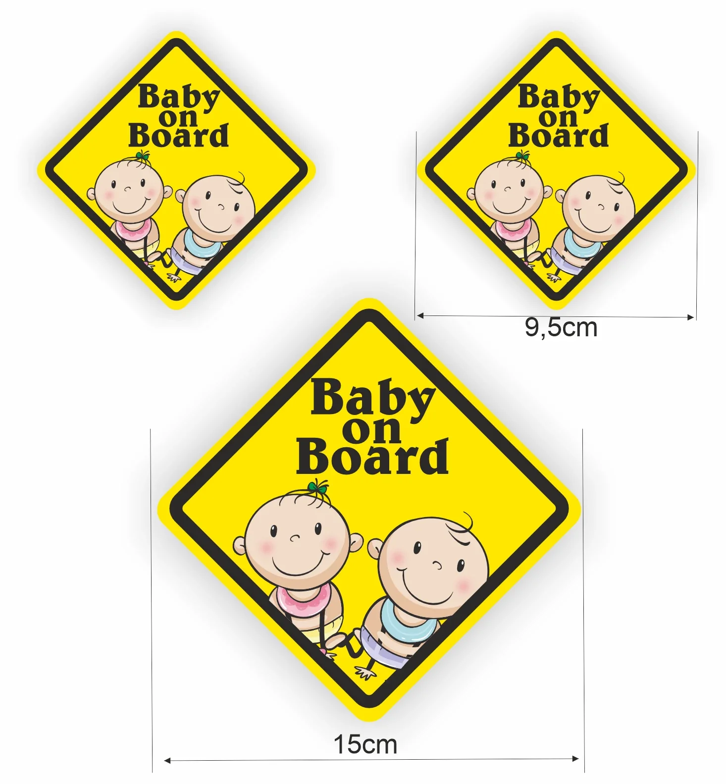 Baby on board sticker set 3 stuks (1161.la60)