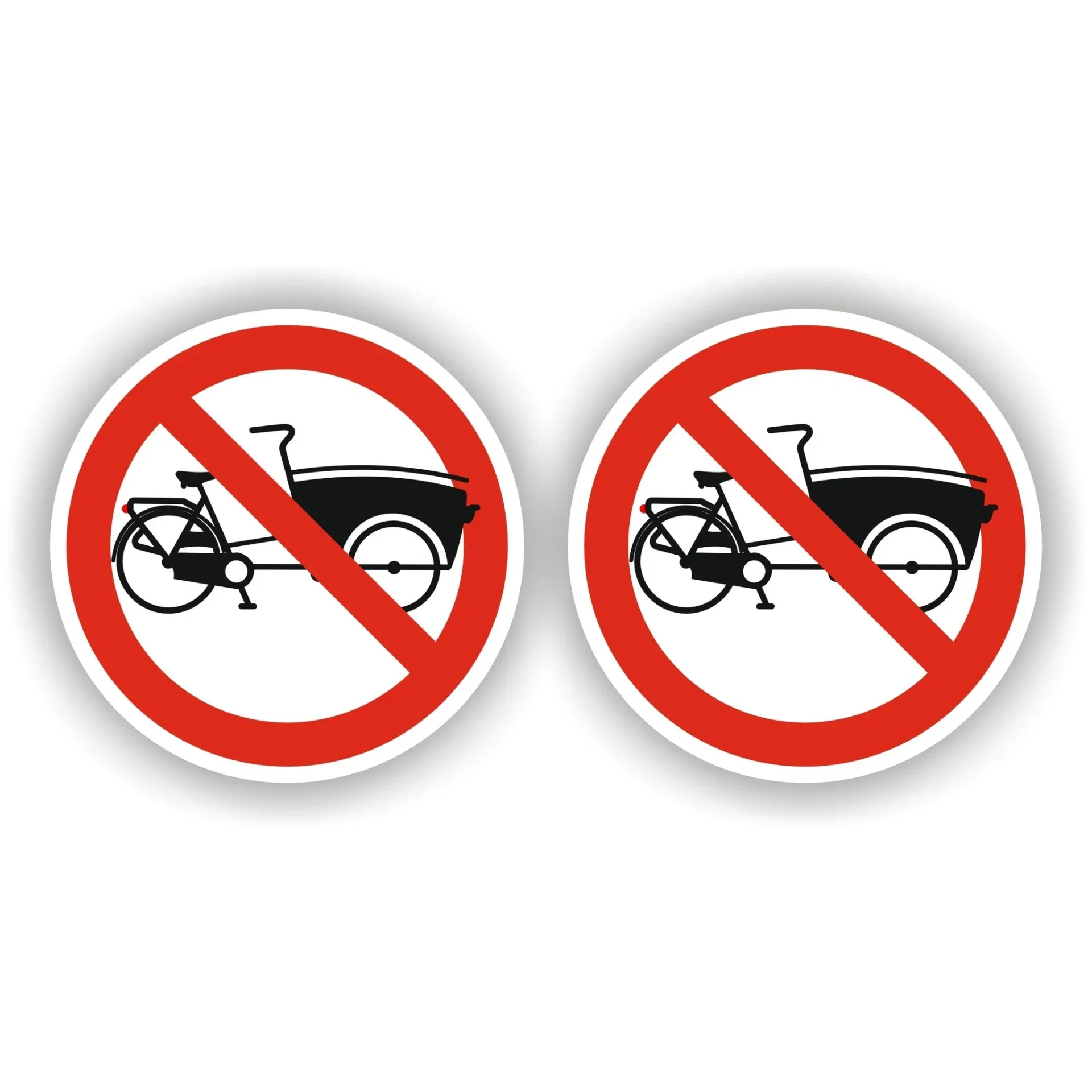 Bakfiets hier niet plaatsen verkeersbord stickers Ø10cm (1333.la68)