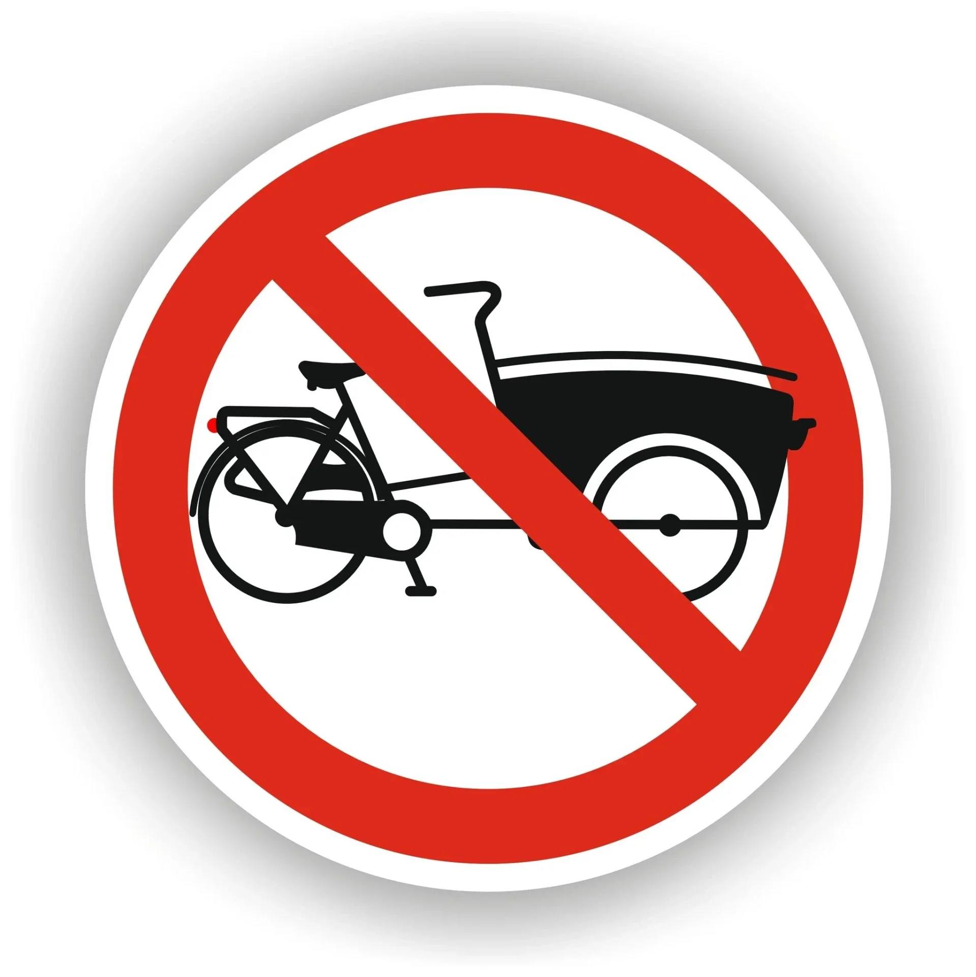 Bakfiets hier niet plaatsen verkeersbord sticker Ø20cm (1332.la68)